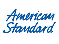 Blue cursive text on a white background reads "American Standard.