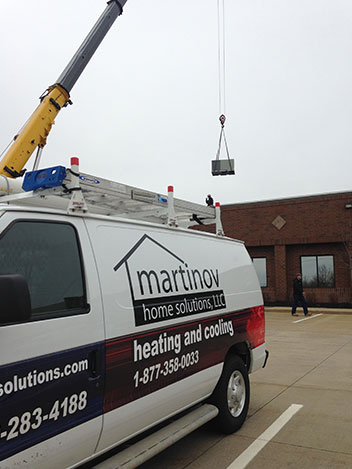 Commercial Rooftop Installation Rooftop HVAC Installation with Crane